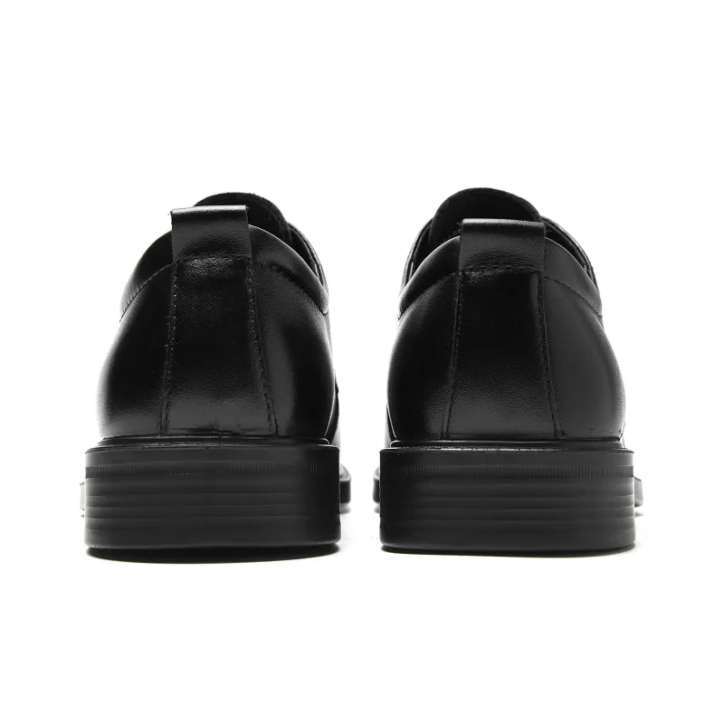 HLA Dress Shoes Men Low Top Black-3
