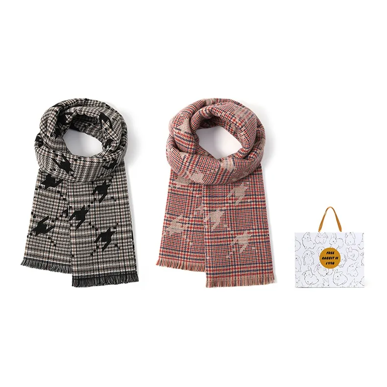 FREE RABBITⅡ Faux Cashmere Knit Scarves Unisex-8