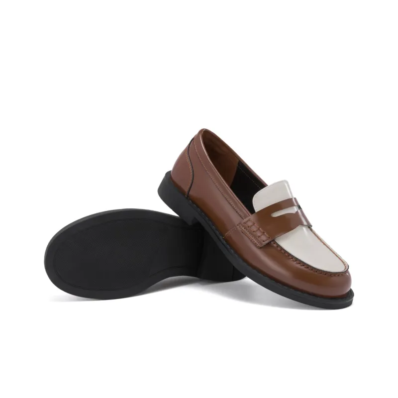 AOKANG Loafers 6cm Women's Black/Brown-9