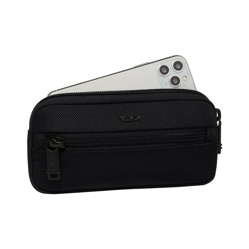 TUMI Elastic Nylon Cell Phone Pouch Storage Bag Unisex Black-2