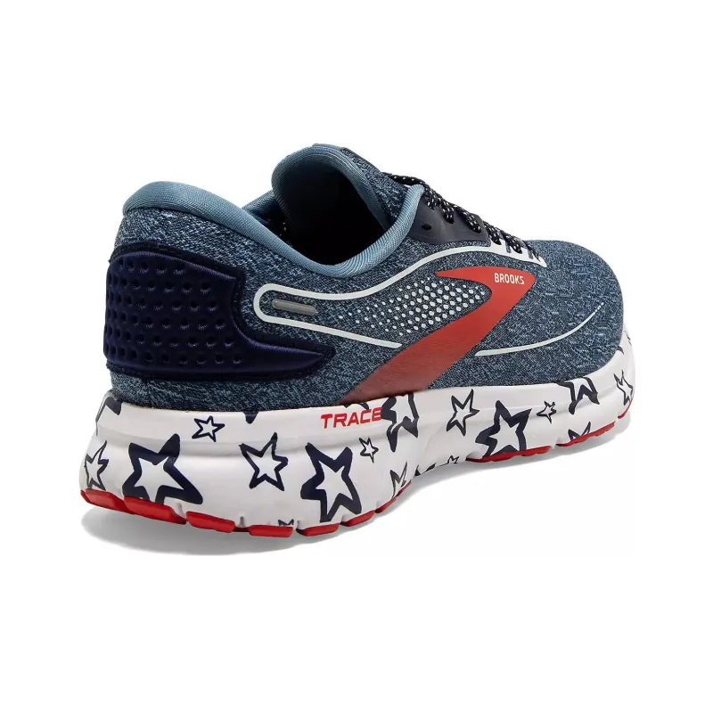 Brooks Trace 2 Adaptive Cushioning And Breathable Low Top Running Shoes Men's Blue Red-3