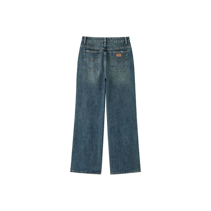 ZHOUMIAO Jeans Women's Denim Blue-1