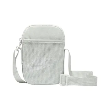 Nike Heritage Nylon Blends Polyester Shoulder Bag Crossbody Bag Small Size Unisex Light Silver