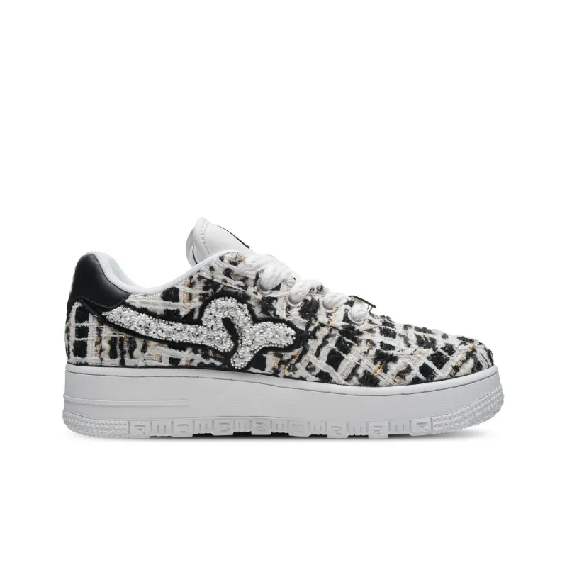 VESSEL x ROCAWEAR Slip Resistant Low Top Skateboard Shoes Unisex Black White-1