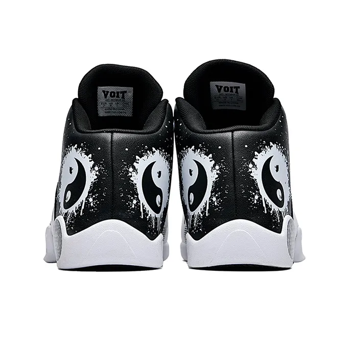VOIT Basketball Shoes Men High Top White/Black-4