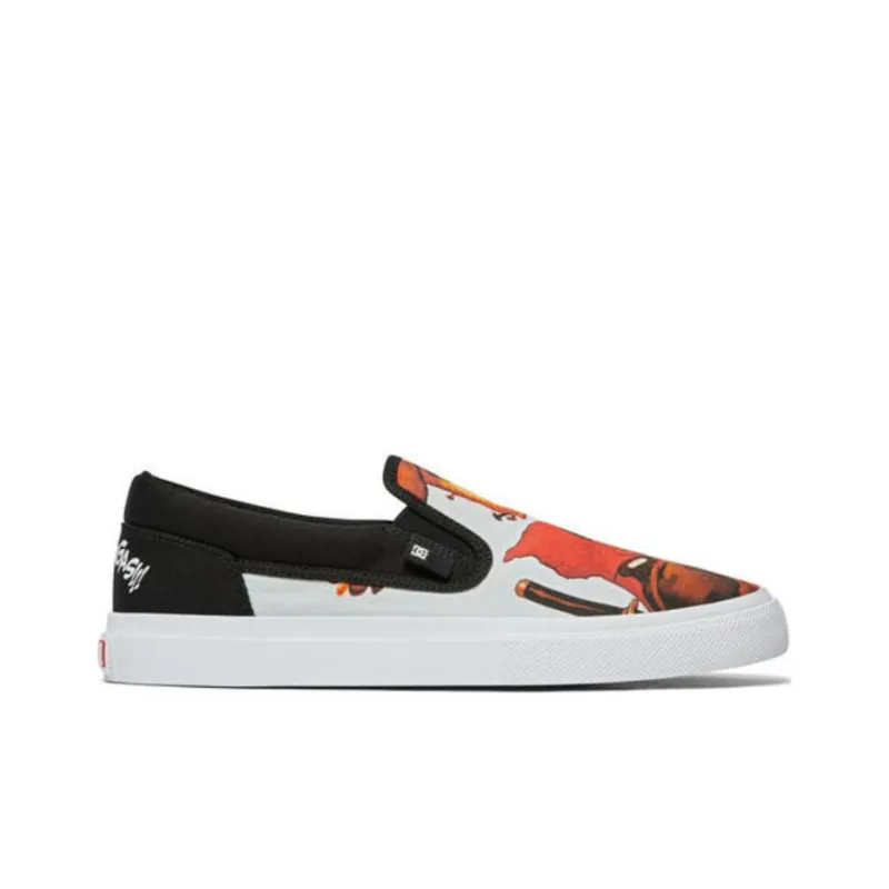 DC Shoes Dp Manual SLIP Anti-Slip Wear-Resistant Low-Top Skateboard Shoes Men's Black Orange-1