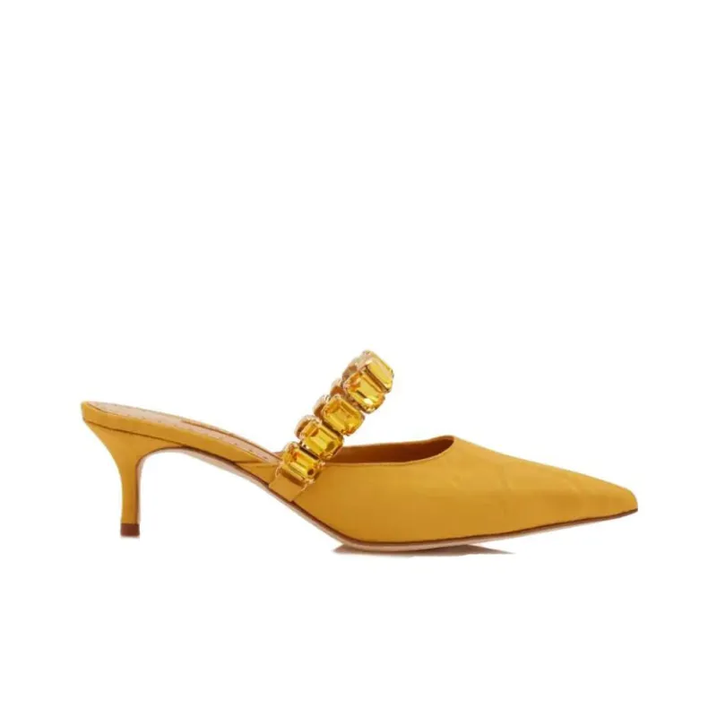MANOLO BLAHNIK Humibamu Wrap-toe Slippers Women's Yellow-1