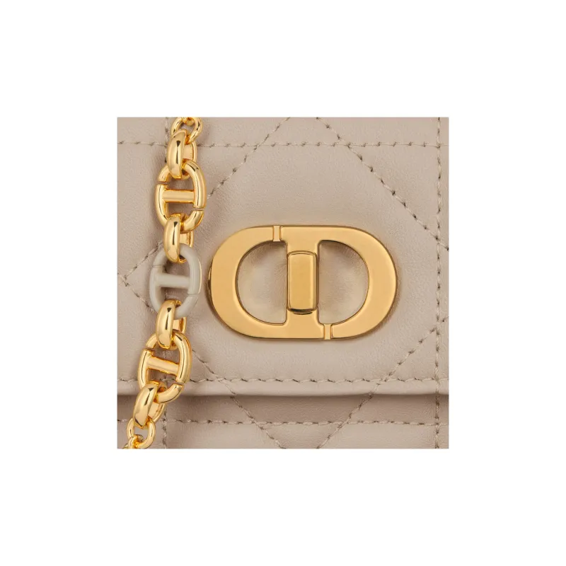 DIOR Sheepskin Crossbody Bag, Shoulder Bag Women's Rouge Beige-4
