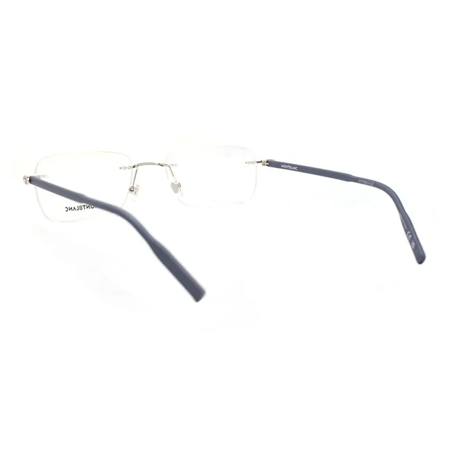 MONTBLANC Alloy Rectangular Optical Glasses Men's Silver/Gray Legs-2