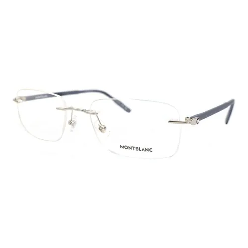 MONTBLANC Alloy Rectangular Optical Glasses Men's Silver/Gray Legs