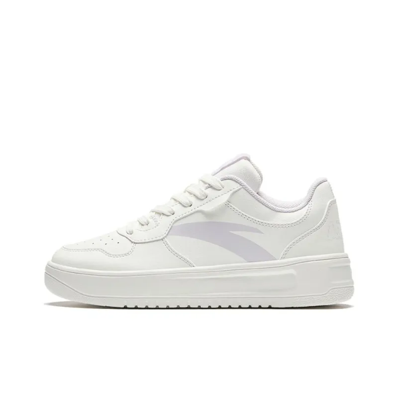 Anta Relaxed Anti Slip Wear Resistant Low Top Skateboard Shoes Women's White-0