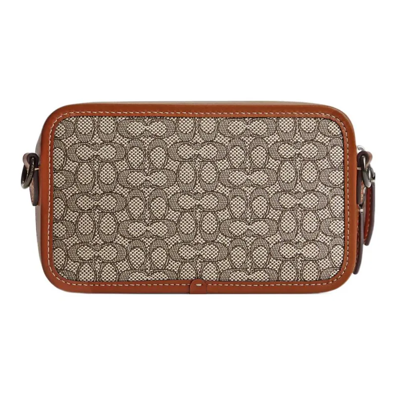 COACH Charter Jacquard Calfskin Combo Bag Shoulder Bag Crossbody Bag Small Size Men's Brown & Gray-2