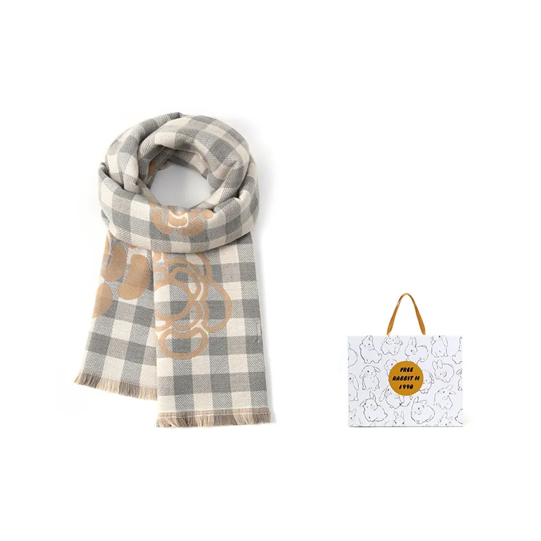 FREE RABBITⅡ Faux Cashmere Knit Scarves Unisex-3