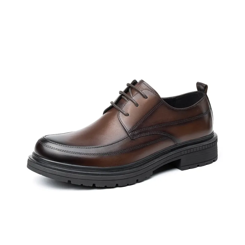 LAORENTOU Dress Shoes Men Low Top Black/Brown-6