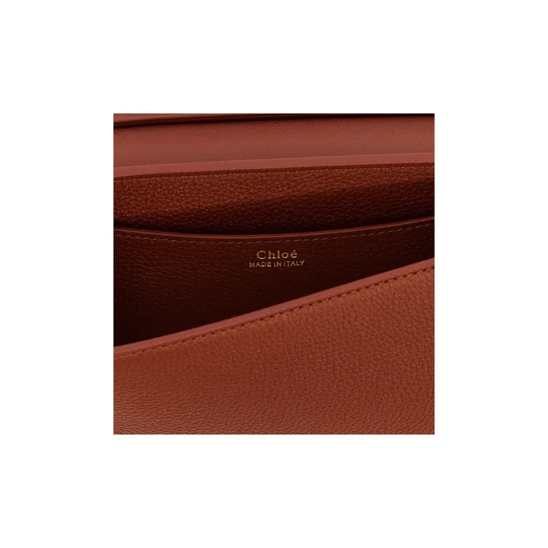 Chloe Marcie Nappa Lambskin Grain Calfskin Shoulder Bag, Crossbody Bag, Handbag Regular Women's Brown-3