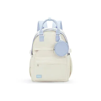 QING QI ZHE Fabric Backpack Computer Travel Backpack Regular Unisex Black/Mint Green/Khaki/Peacock Blue