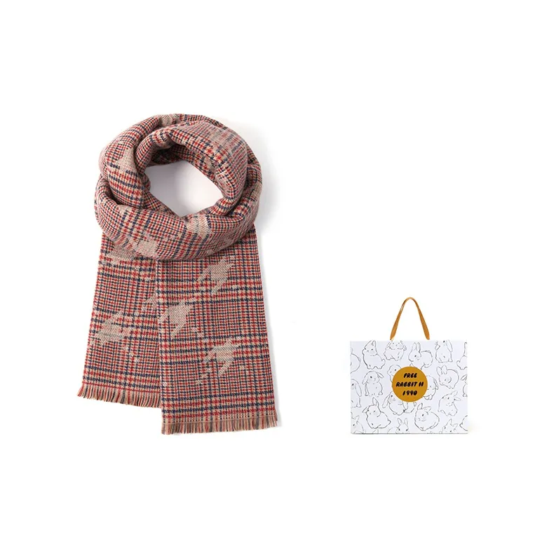 FREE RABBITⅡ Faux Cashmere Knit Scarves Unisex-5