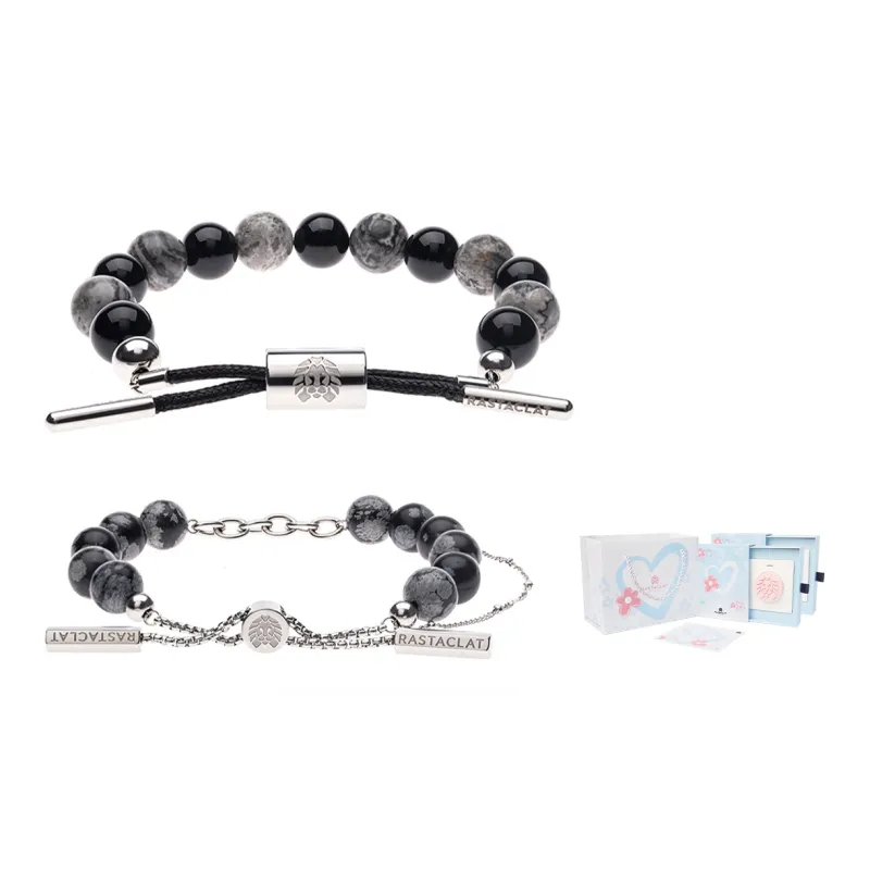Rastaclat Snowflake Obsidian Beaded Bracelet Unisex-7