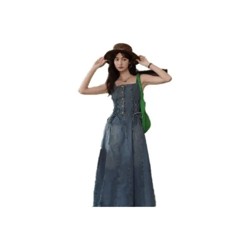 MISHOW Slip Dresses Women's Denim Blue