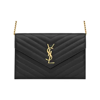 SAINT LAURENT Sheepskin Shoulder Bag Crossbody Bag Women's Black