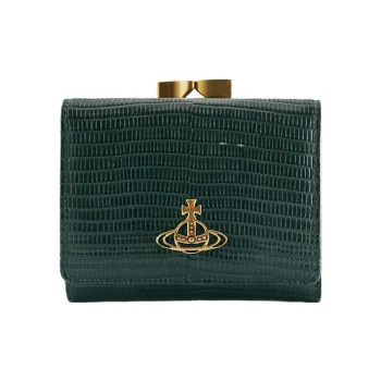 Vivienne Westwood Calfskin Wallet Small Size Women's Dark Green