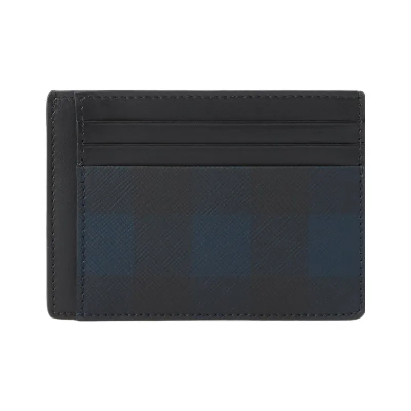 Burberry Calfskin Embellishment Card Holder Regular Men's Marine Blue-0