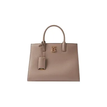Burberry Frances Calfskin Tote Bag Shopping Bag Handbag Mini Women's Light Saddle Umber