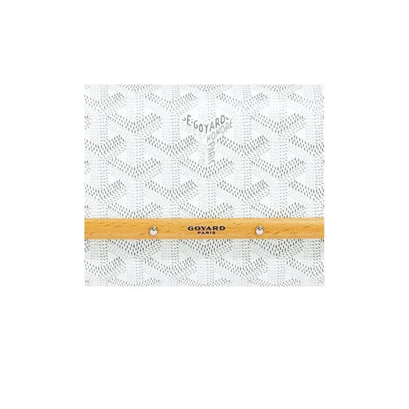 GOYARD MONTE-CARLO Calfskin Canvas Clutch Mini Women's White-4