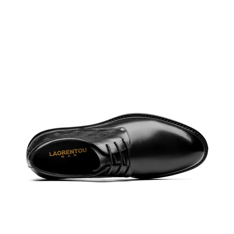 LAORENTOU Dress Shoes Men Low Top Black/Brown-5