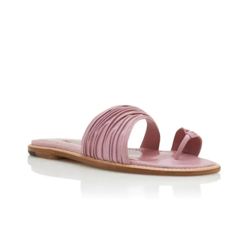 MANOLO BLAHNIK Tibo Quiet Slide Slippers Women's Pink-2