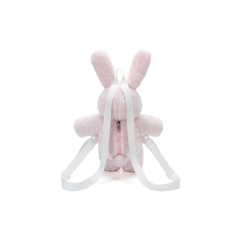 VANWALK Plush Backpack Regular Women's White/Pink/Black-9