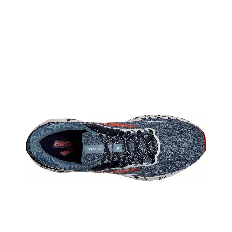Brooks Trace 2 Adaptive Cushioning And Breathable Low Top Running Shoes Men's Blue Red-2