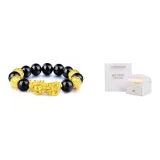 Chinese Auspicious Animal Bracelet 4 Pcs Gold Bead+Rose Box