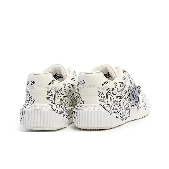 BLOCCO5 Tom Sachs X NikeCraft General Purpose Graffiti Edition Stylish Skateboarding Shoes Unisex White-2