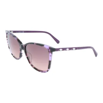 Swarovski Acetate Irregular Shape Sunglasses Women's Purple