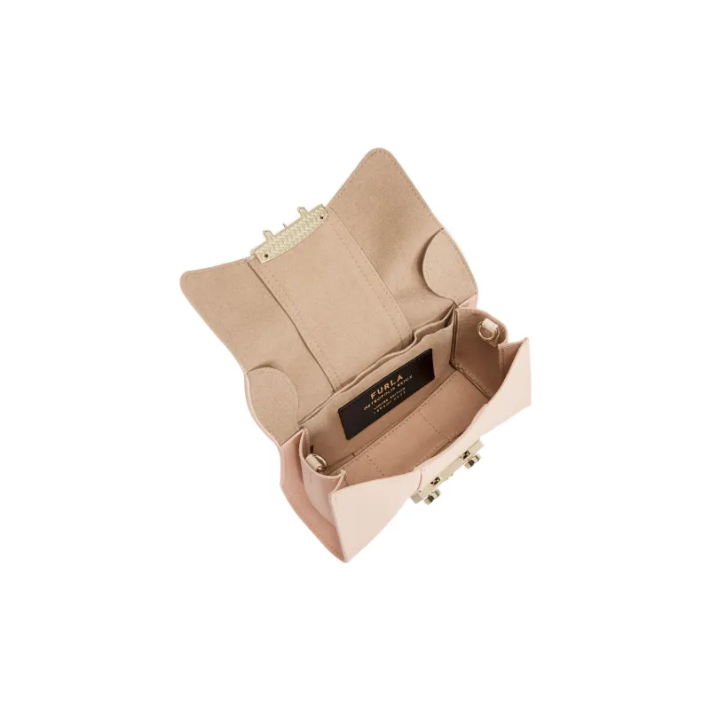 Furla Metropolis Collection Leather Crossbody Bag Shoulder Bag Women's Light Pink-4
