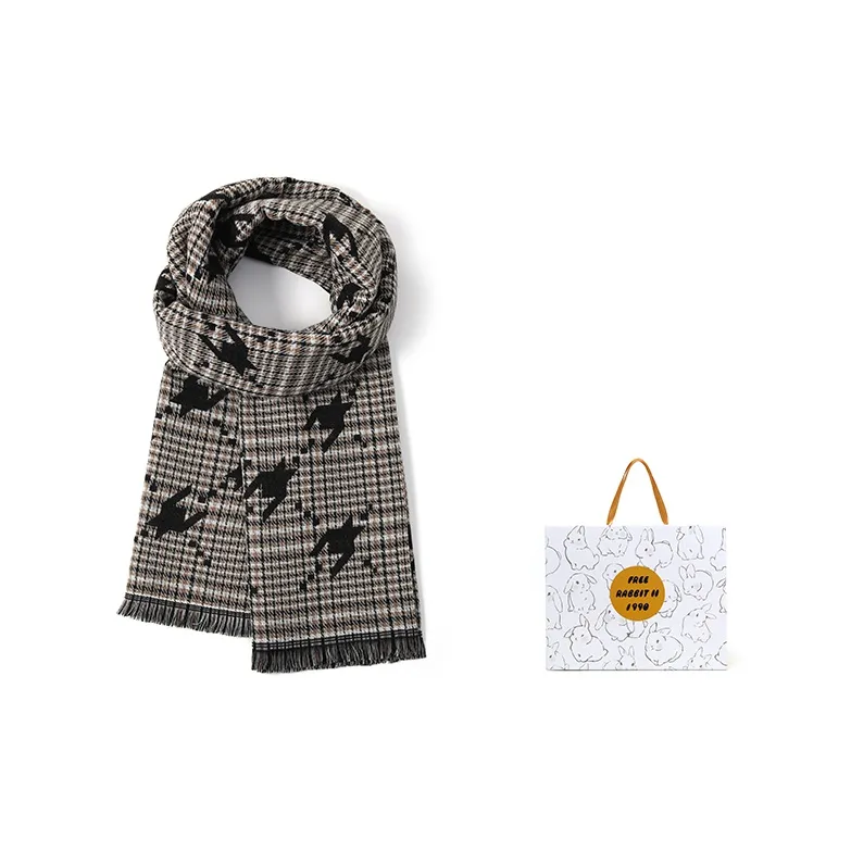 FREE RABBITⅡ Faux Cashmere Knit Scarves Unisex-4