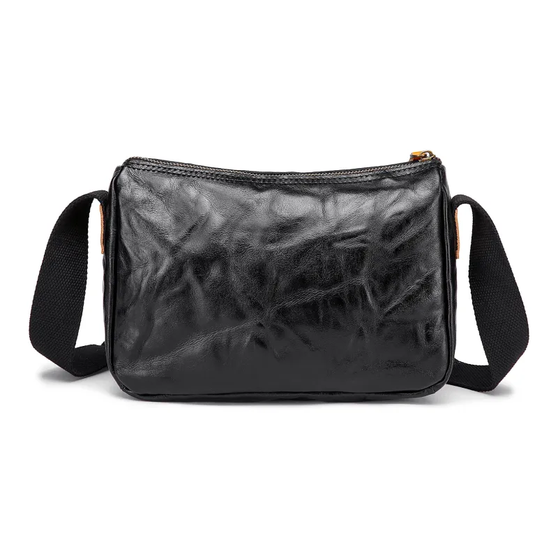 Ace Paul Cow Leather Crossbody Bag Medium Size Men's Black-2