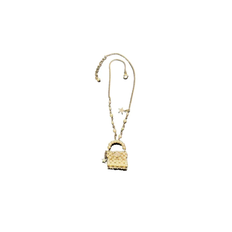CHANEL Synthetic Cubic Zirconia, Rhinestone, Pearl, Metal Necklaces Women's Gold-1