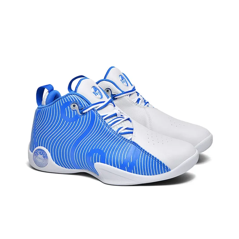 VOIT Tai Chi Wuji Cushioned Slip-Resistant Coverage High-Top Performance Basketball Shoes Men's Dodger Blue-2