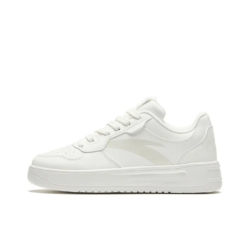 Anta Relaxed Wear resistant And Lightweight Low Top Skateboard Shoes Women's White-0