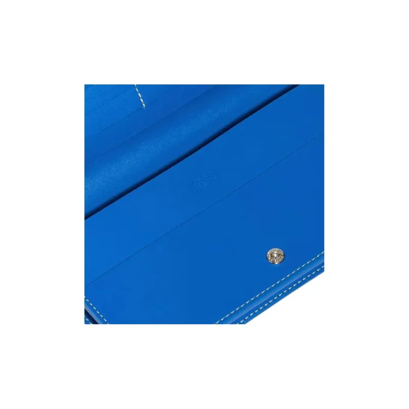 GOYARD RICHELIEU Canvas With Leather Wallet Unisex Blue-3
