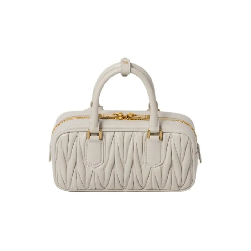 MIU MIU Arcadie Series Soft Sheep Leather Shoulder Bag, Crossbody Bag, Handbag Women's White-1