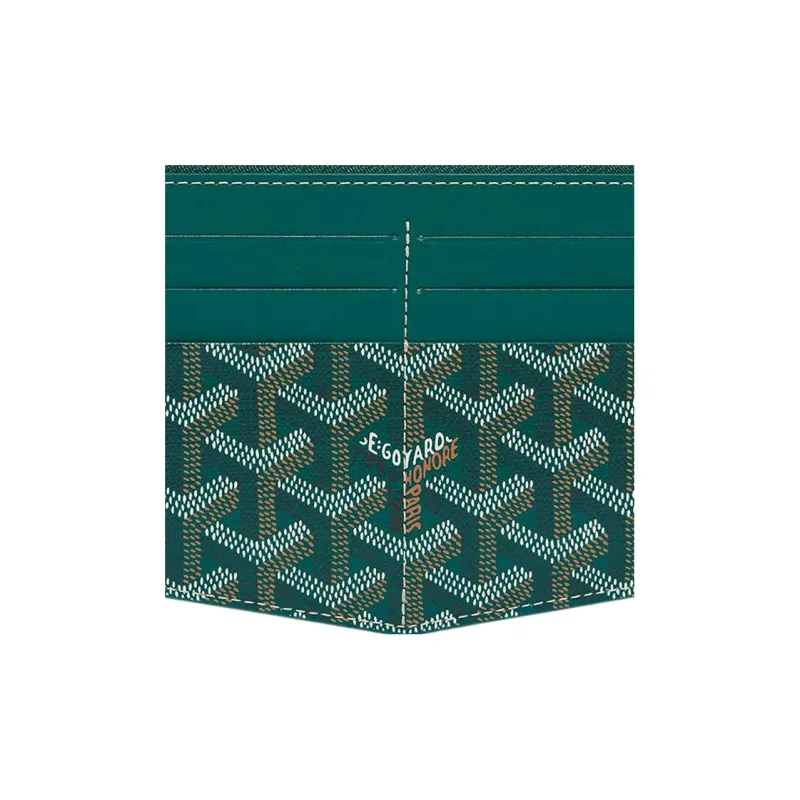 GOYARD Insert Louise Canvas With Leather Wallet Unisex Green-4