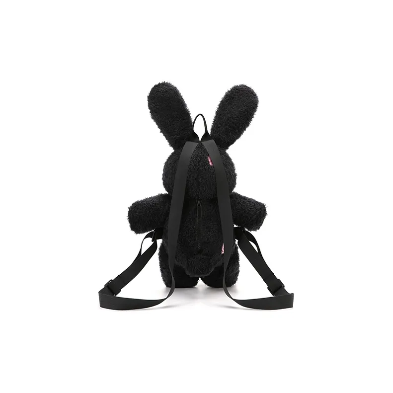 VANWALK Plush Backpack Regular Women's White/Pink/Black-4