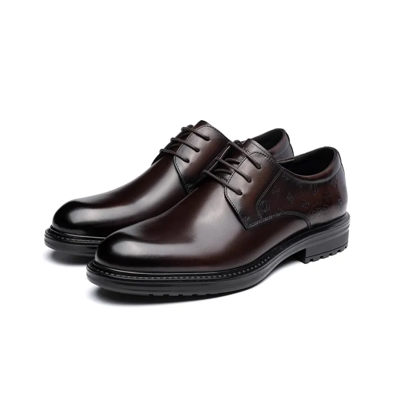 LAORENTOU Dress Shoes Men Low Top Black/Brown-8