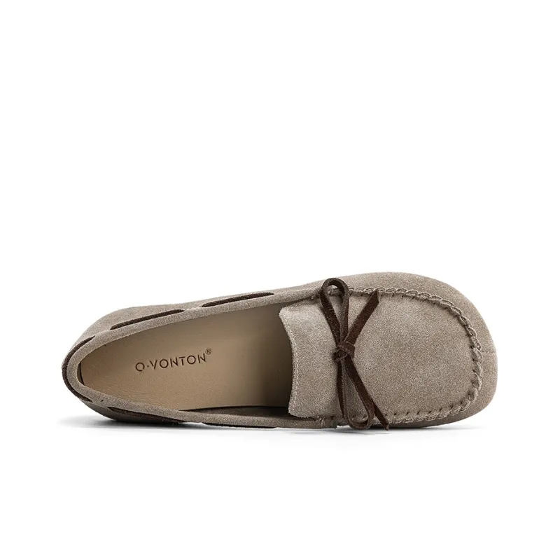 Q.VONTON Loafers Women's Low Top Gray/Khaki-2