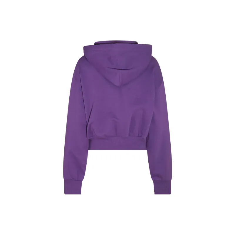 VERSACE JEANS COUTURE Logo print Cropped Cotton Hoodie-1