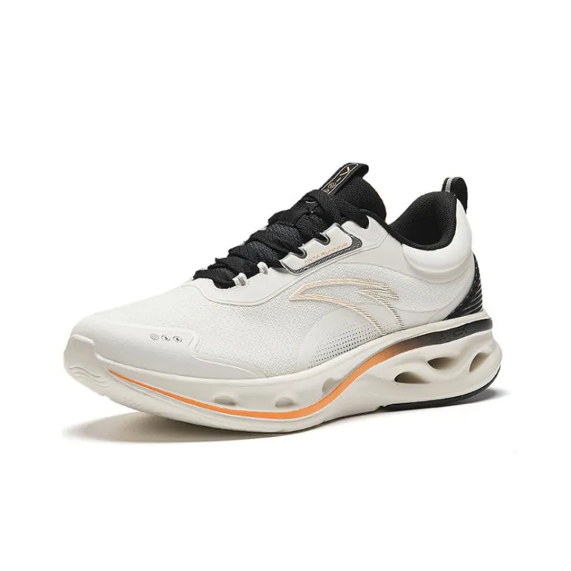 Anta Abrasion Resistant Low Top A Flowfoam Technology Running Shoes Men's Black White-1