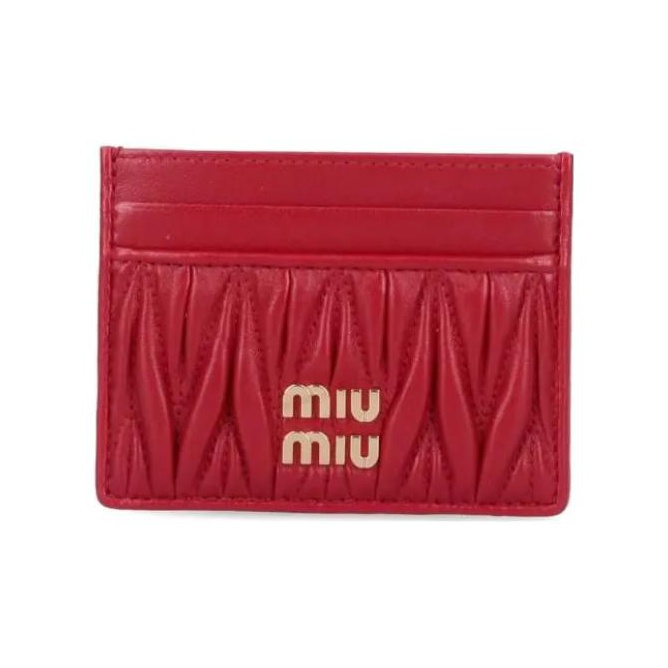専用miu miu compact leather wallet winered MIUMIU Women's Compact Wallet Bi-fold Wine Red Matelasse